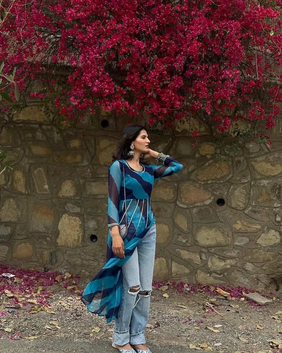 lehriya long kurti