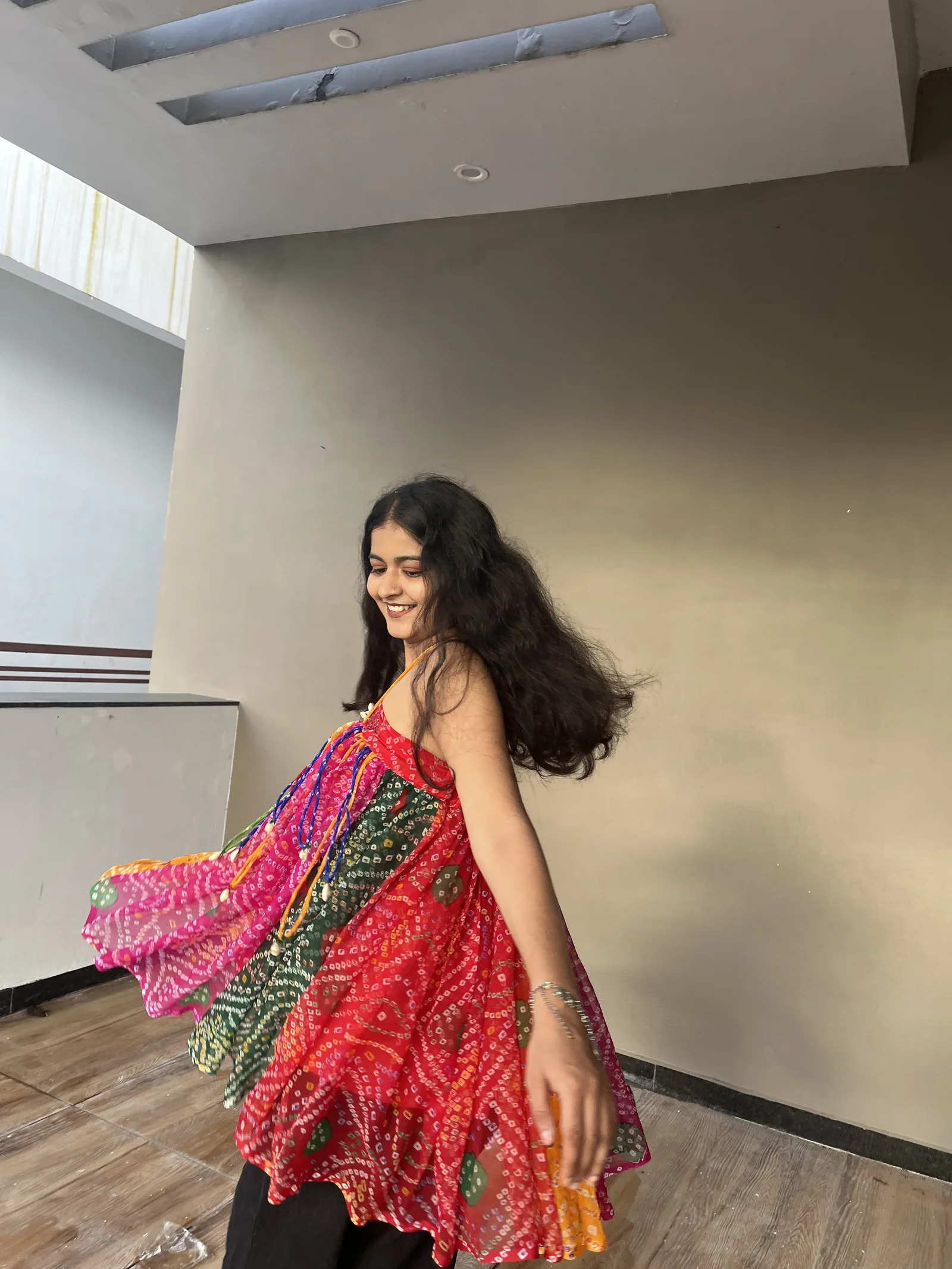 multi colour bandhani top