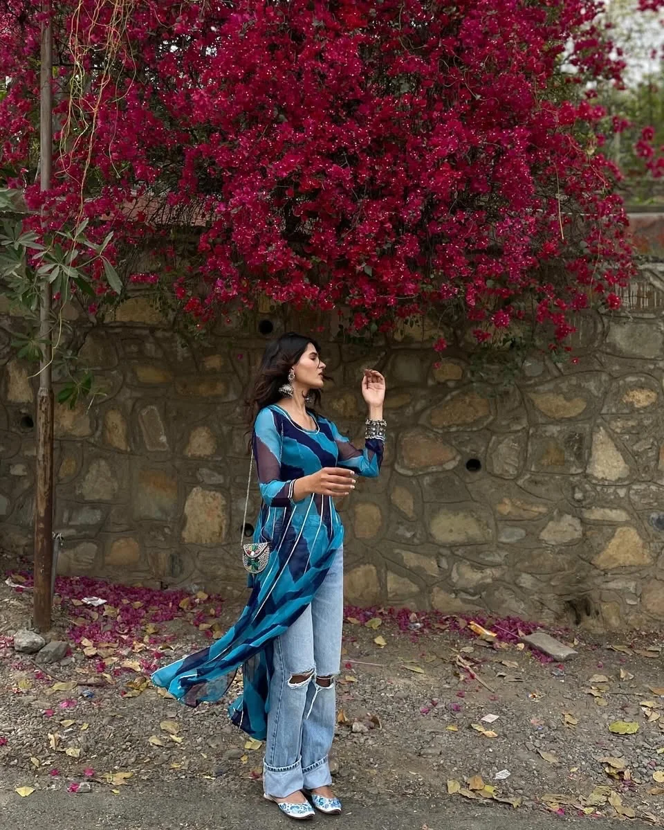 lehriya long kurti