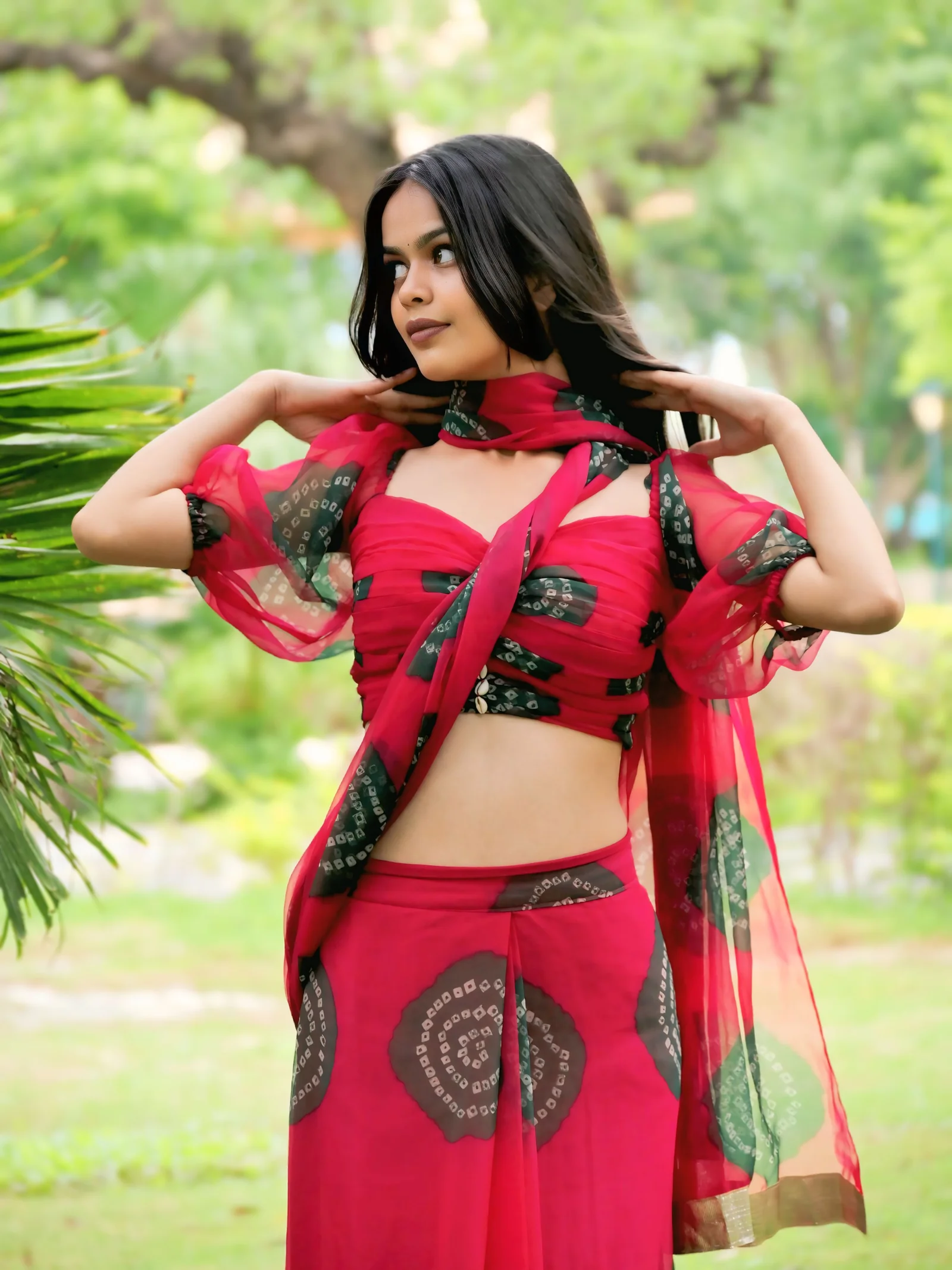Bandhani Ready to Wear Saree - Image 5