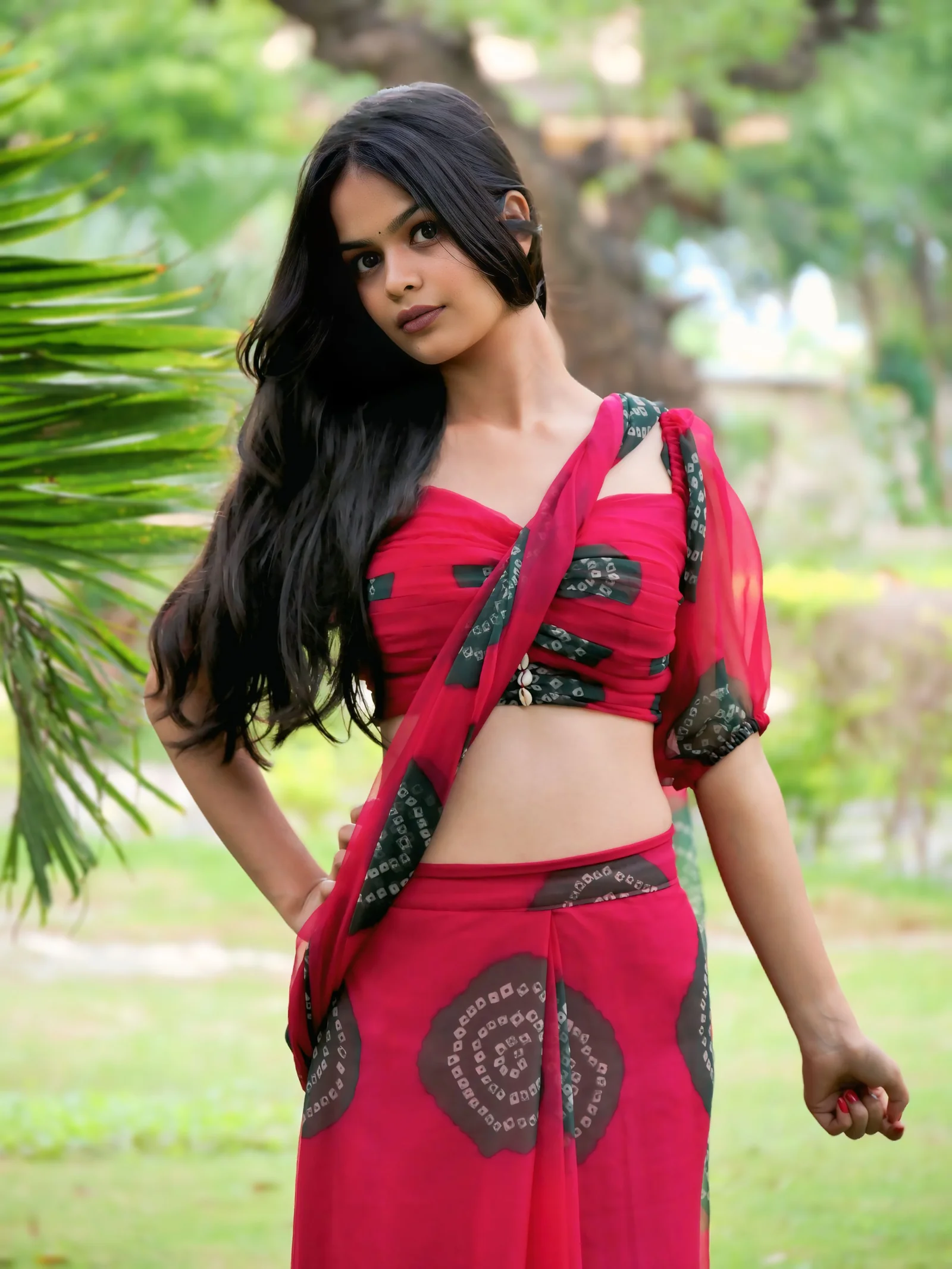 Bandhani Ready to Wear Saree - Image 4