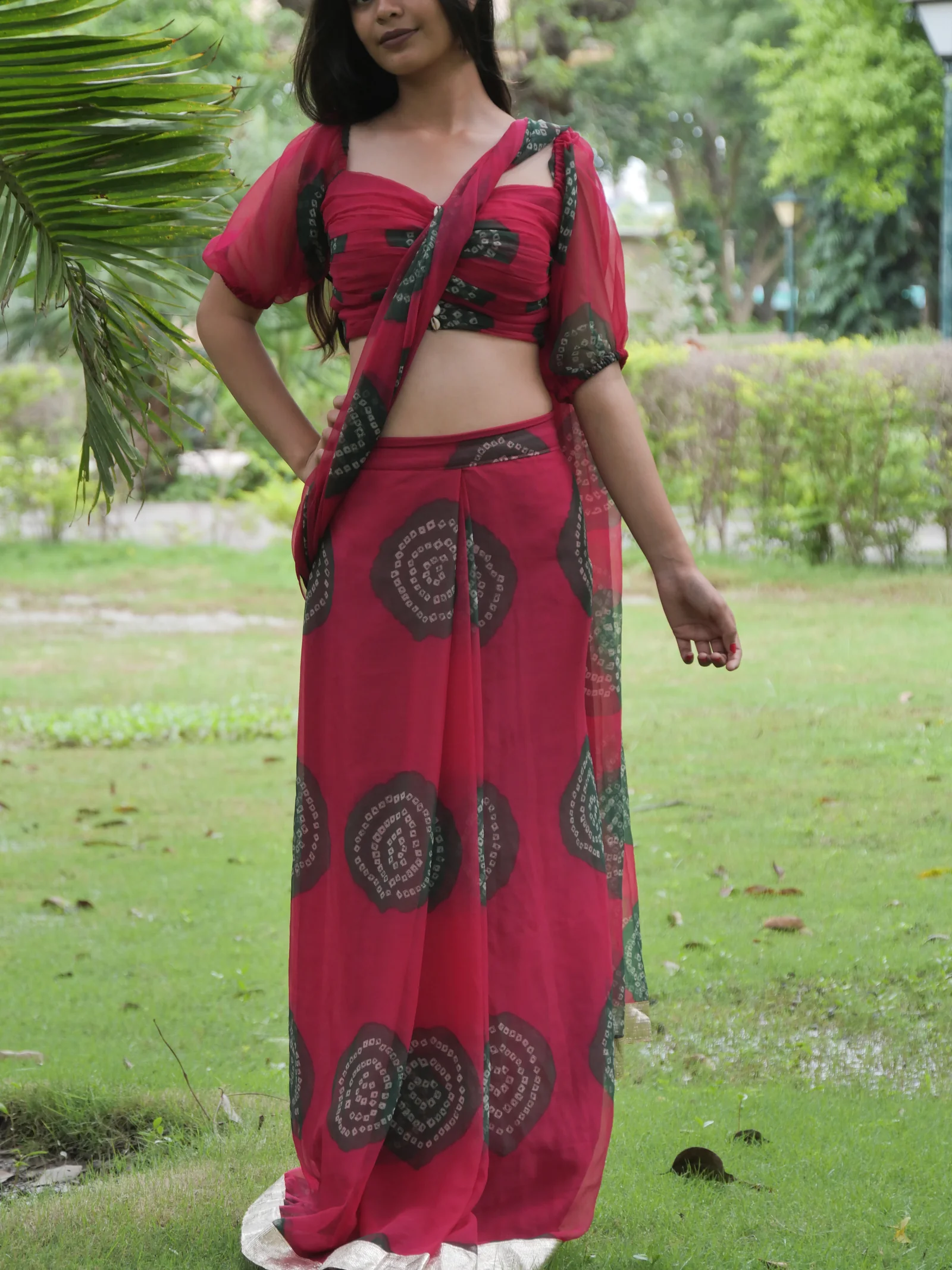 Bandhani Ready to Wear Saree - Image 2